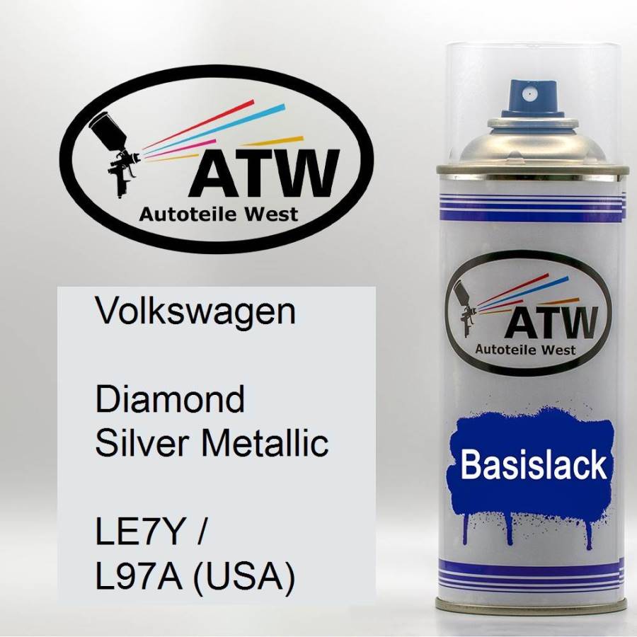 Volkswagen, Diamond Silver Metallic, LE7Y / L97A (USA): 400ml Sprühdose, von ATW Autoteile West.